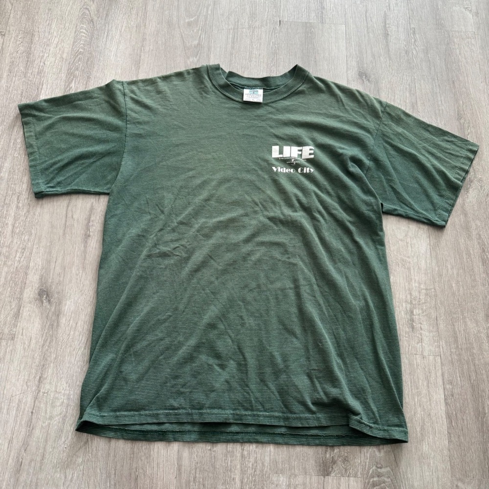 Vintage 1999 Universal Studios LIFE Movie promo Video City T-Shirt Mens XL